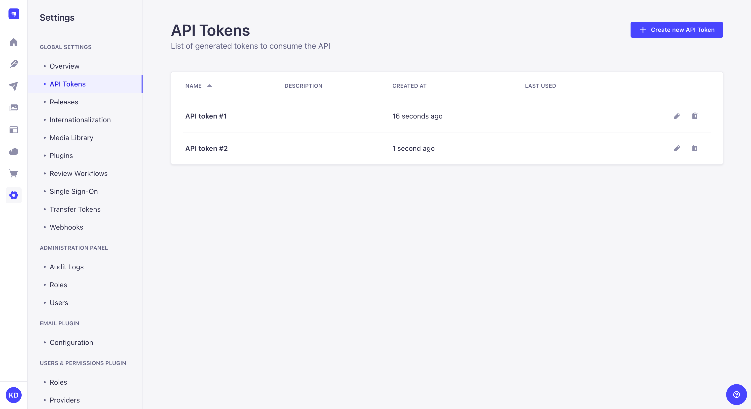 API tokens